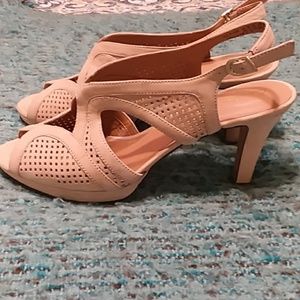 Clarks Artisan Nude Cutout Heels